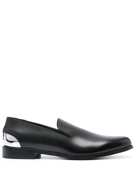 Metal Heel Loafers - Alexander McQueen - Leather - Black/Silver