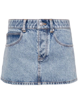 crystal-embellished denim mini skirt