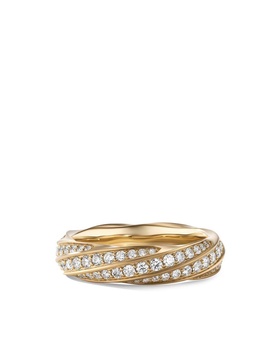 18kt recycled yellow gold Cable Edge diamond band ring