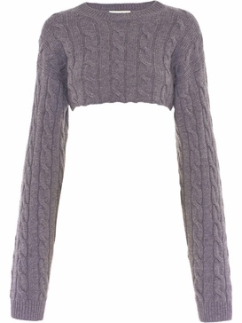 cable knit cropped cashmere jumper