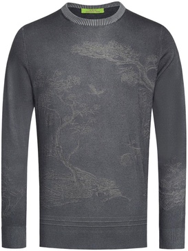 spray-effect jacquard jumper