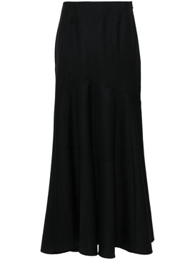 Black Virgin-Wool Maxi Skirt