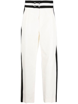 stripe-detailed wide leg trousers