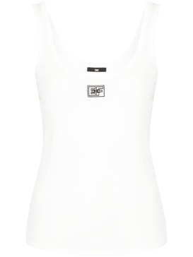 logo-jacquard sleeveless top