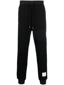 flecked knitted track pants