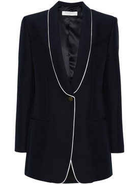 piped-trim single-breasted blazer