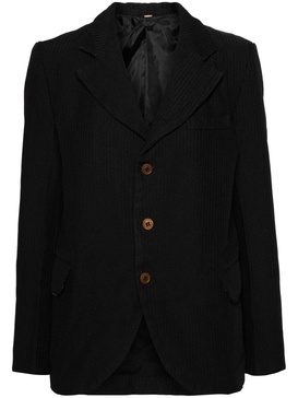 ribbed single-breasted blazer