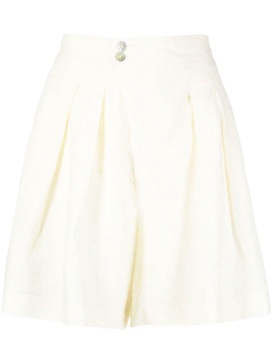 pleat-detail buttoned knee-length shorts 