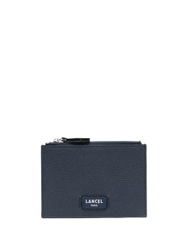 logo-patch leather card holder 