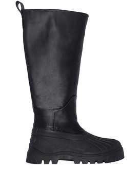 Black Cryo Knee-High Leather Boots