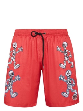 skeleton-print swim shorts