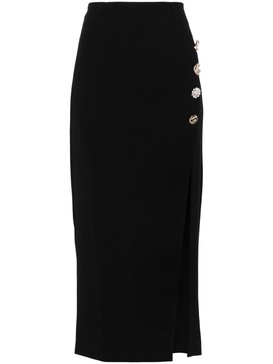 button-embellished midi pencil skirt