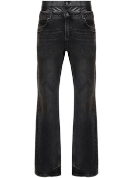 high-rise straight-leg jeans