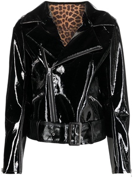 glossy faux leather jacket