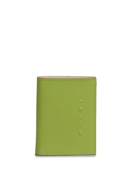 bi-fold embossed logo leather wallet 