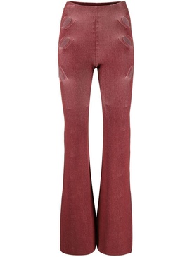 Lock slit-detail trousers