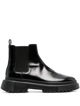 Chelsea round-toe leather boots