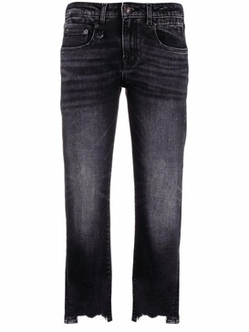 raw-cut cropped jeans