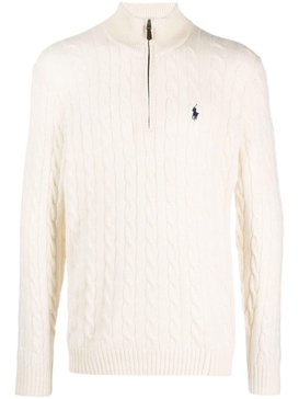 logo-embroidered wool-blend jumper