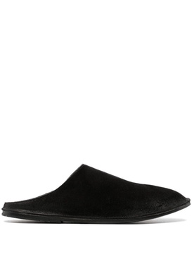 slip-on calf-leather slides  