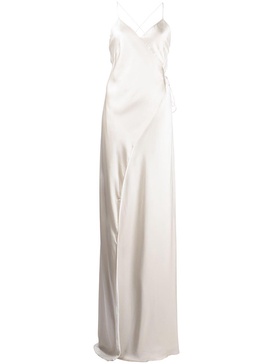 wrap silk gown