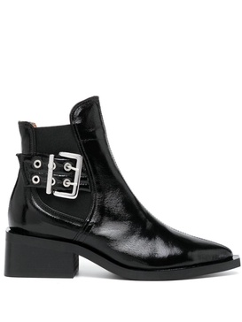 45mm buckle-detail leather boots 