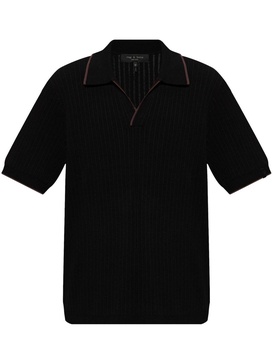 Harbor pointelle-knit polo shirt