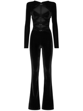 cut-out velvet jumpsuit