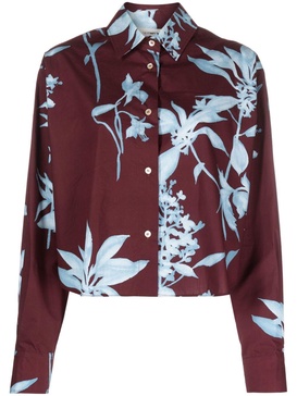 floral-print cotton shirt