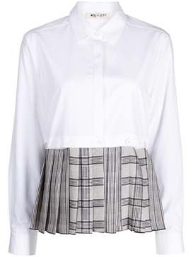 pleat-detail panelled shirt