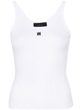 MA embroidered ribbed tank top