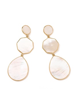 18kt yellow gold Polished Rock Candy Crazy 8's 3 mother-of-pearl drop earrings