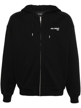 logo-print zip-fastening hoodie