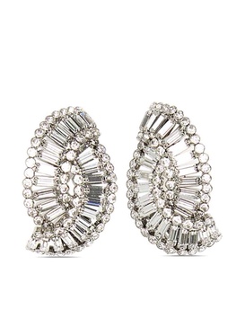 crystal shell clip-on earrings