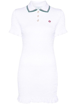 shirred polo minidress