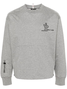 Grey Logo Print Cotton Sweatshirt