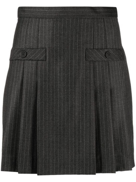 pinstripe pleated skirt