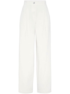 pleated wide-leg jeans