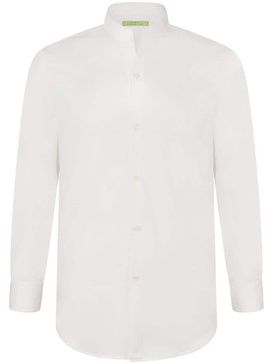 band-collar poplin shirt