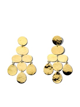 18kt yellow gold  Classico crinkle small chandelier earrings