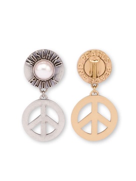 peace-sign drop earrings