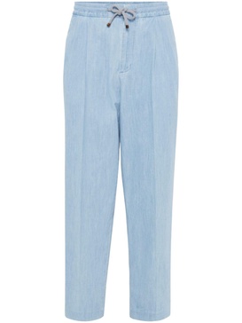 straight-leg chambray jeans