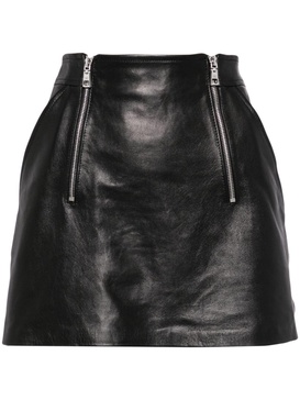 A-line leather miniskirt