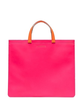 colour-block leather tote bag