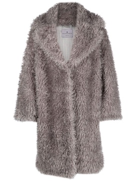 bushed-effect faux-fur coat 