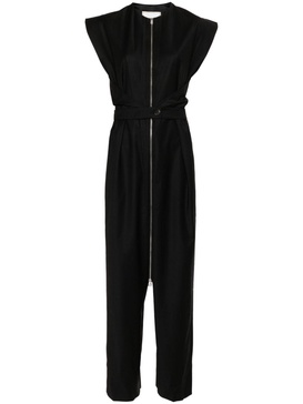 zipped belted jumpsuit