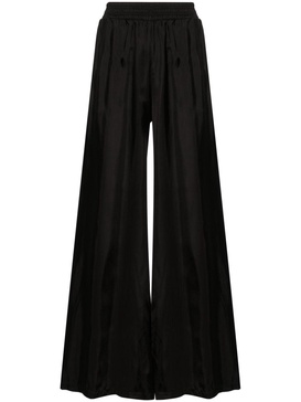 elasticated-waist satin palazzo pants