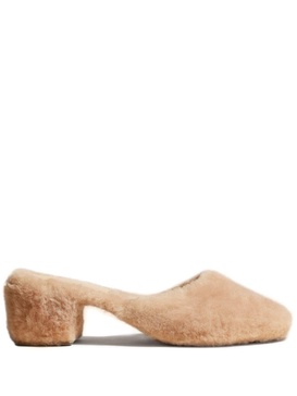 Clio 50mm shearling mules