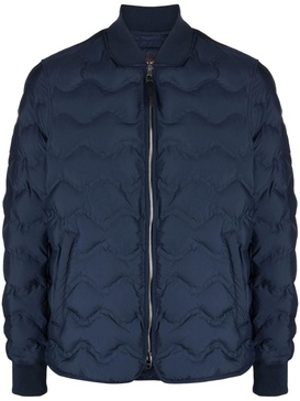 zip-up quilted bomber jacket