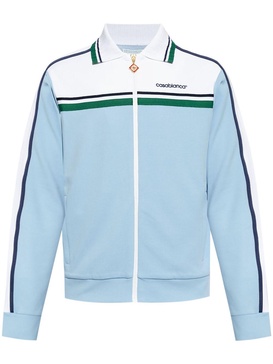 logo-embroidered panelled track jacket